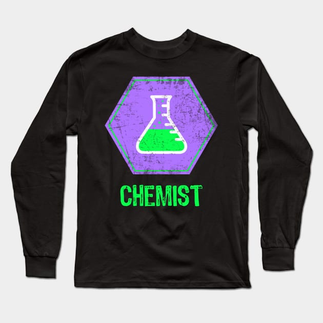 Chemist erlenmeyer flask Long Sleeve T-Shirt by Scar